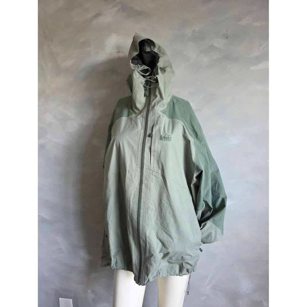 Women’s REI Co-op Green Colorblock Rain Jacket Sz 2XL Gortex Vietnam
